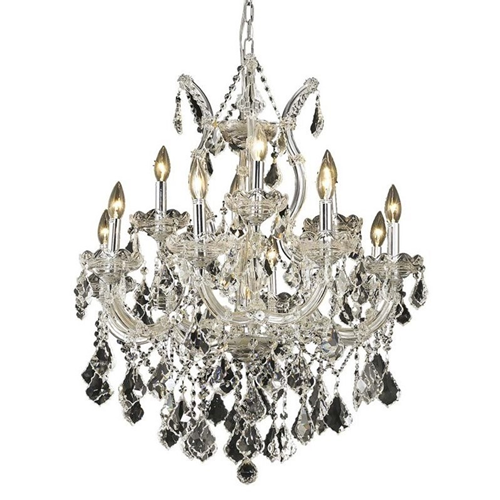 ELEGANT LIGHTING  Maria Theresa 27" 13 Light Royal Crystal Chandelier