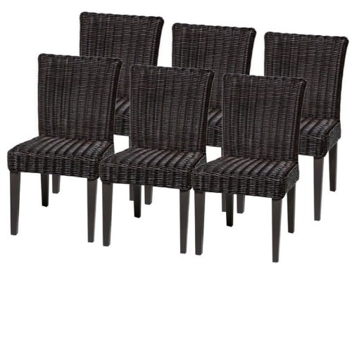 TKC Venice Wicker Patio Dining Chairs in Espresso