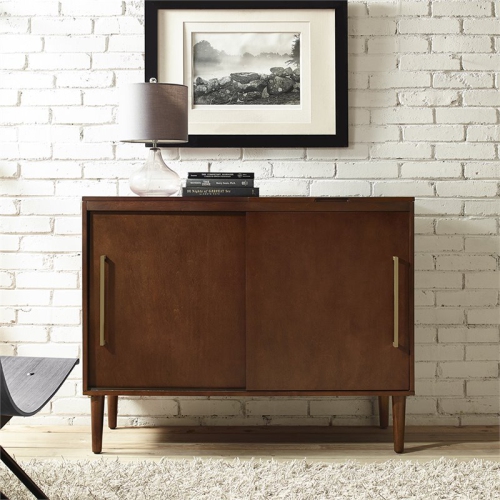 Crosley Everett Media Console Table in Mahogany
