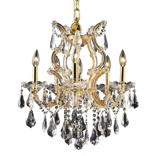 ELEGANT LIGHTING  Maria Theresa 20" 6 Light Royal Crystal Chandelier