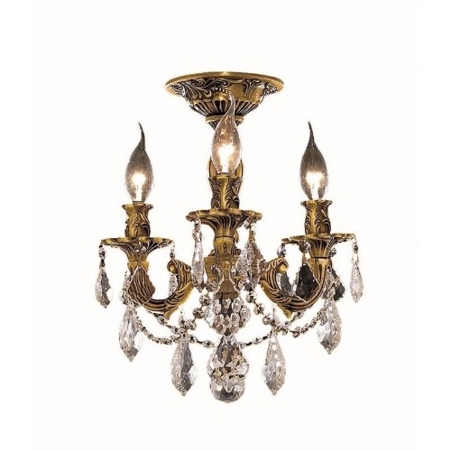 ELEGANT LIGHTING  Rosalia 13" 3 Light Royal Crystal Chandelier