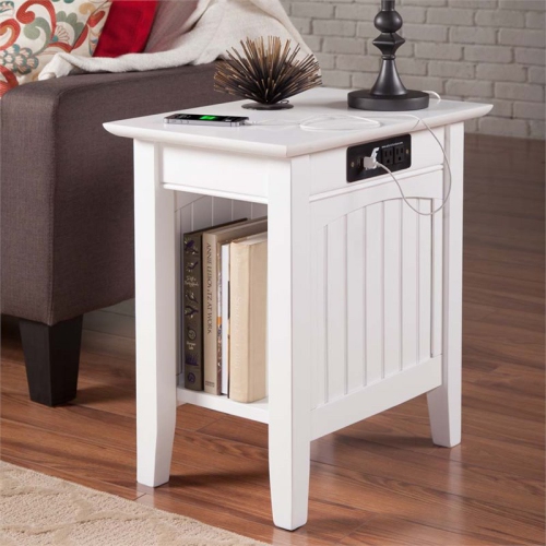 AFI Nantucket Charger Chair Side Table in White