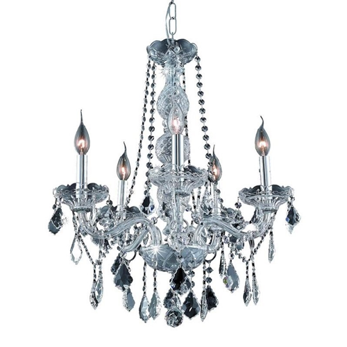 ELEGANT LIGHTING  Verona 21" 5 Light Royal Crystal Chandelier