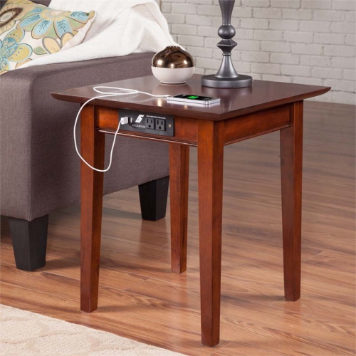 AFI Shaker Charger End Table in Walnut