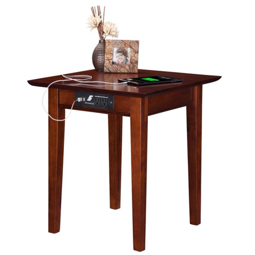 AFI Shaker Charger End Table in Walnut