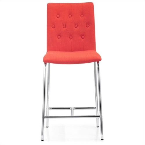 ZUO  Uppsala Counter Dining Chair In Tangerine (Set Of 2)