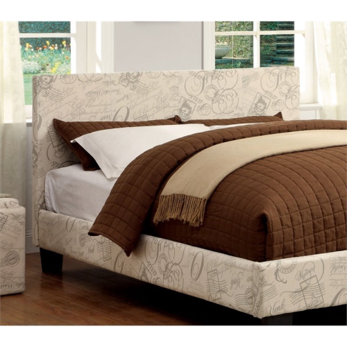 Furniture of America Ramone Contemporary Fabric Full/Queen Headboard in Beige