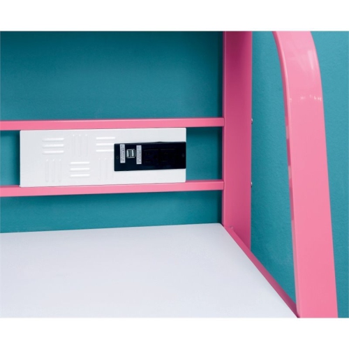 Furniture of America Ramirez Traditional Metal Kids Desk with Stool in Pink