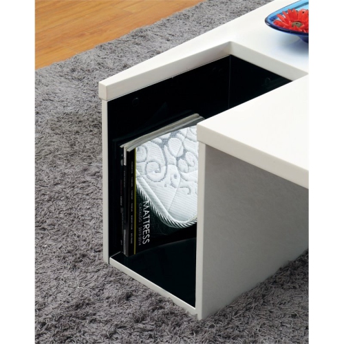 Furniture of America Lucio Contemporary Wood Coffee Table with Storage in White