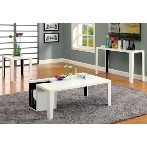 Furniture of America Lucio Contemporary Wood Coffee Table with Storage in White