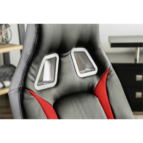 Furniture of America Trevor Faux Leather Adjustable Office Chair in Black