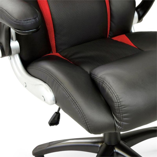 Furniture of America Trevor Faux Leather Adjustable Office Chair in Black