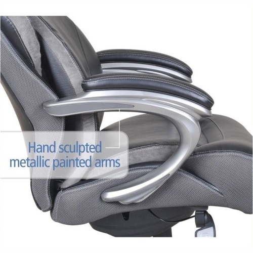 Pemberly Row Executive Office Chair in Multi-Tone Bliss Black