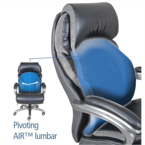 Pemberly Row Executive Office Chair in Multi-Tone Bliss Black