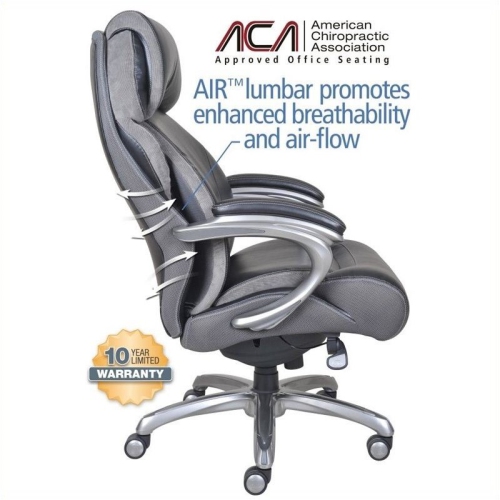 Pemberly Row Executive Office Chair in Multi-Tone Bliss Black