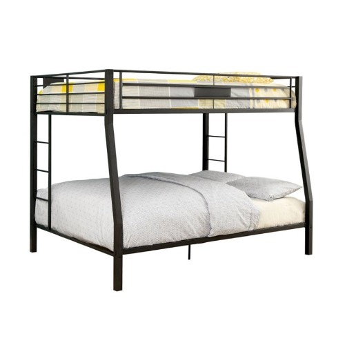 Furniture of America Rivell Full over Metal Contemporary Bunk Bed - Queen - Black