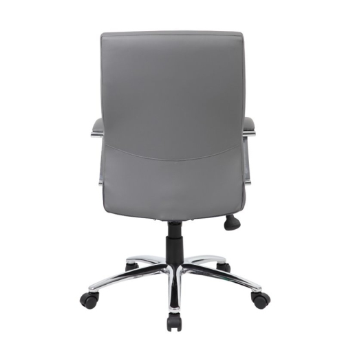Boss Office LeatherPlus Executive Chair with Arms in Gray