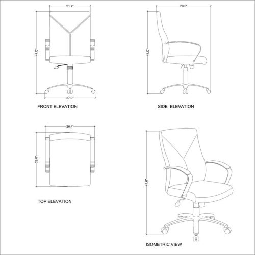 Boss Office LeatherPlus Executive Chair with Arms in Gray