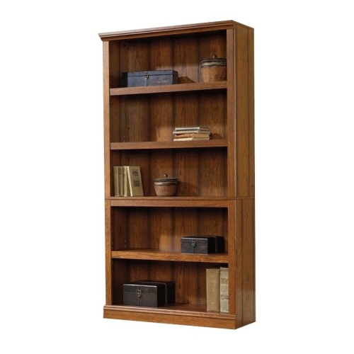 Pemberly Row Wooden 5 Shelf Bookcase in Washington Cherry Finish
