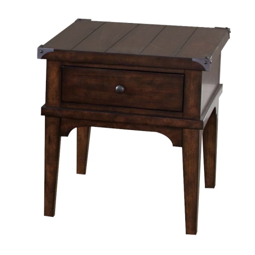 Aspen Skies Medium Brown Wood End Table