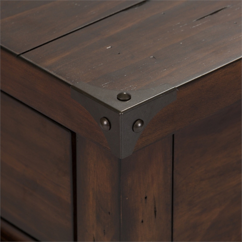 Aspen Skies Medium Brown Wood End Table