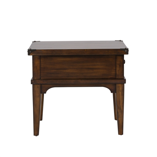 Aspen Skies Medium Brown Wood End Table