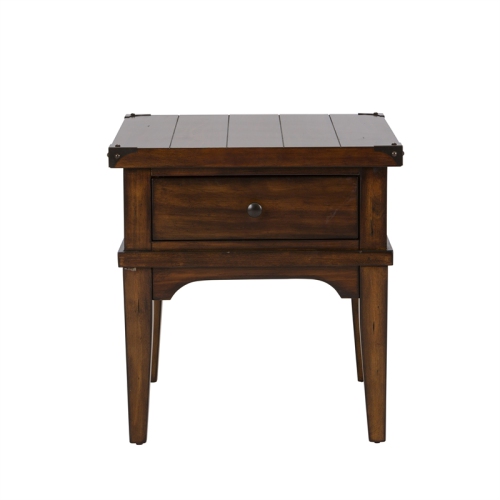 Aspen Skies Medium Brown Wood End Table