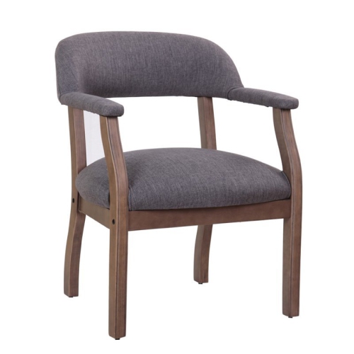 BOSS OFFICE PRODUCTS  Refined Rustic Accent Chair In Slate Commercial Grade Linen In Gray