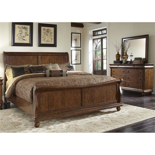 LIBERTY FURNITURE  Traditions 3 Piece King Sleigh Bedroom Set In Cherry