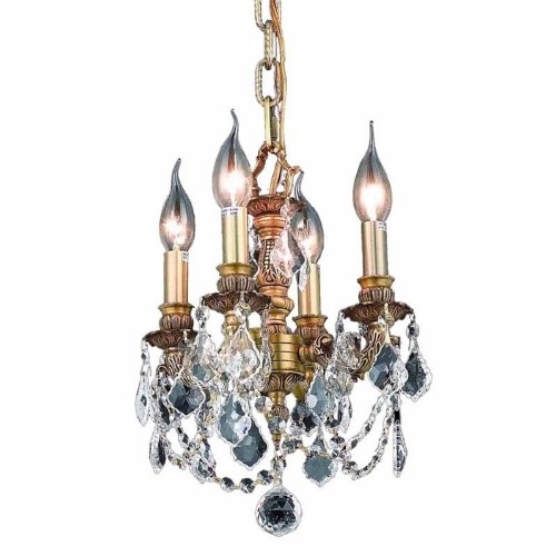 ELEGANT LIGHTING  Lillie 10" 4 Light Royal Crystal Chandelier