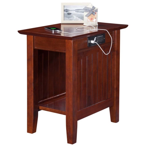 AFI Nantucket Charger Chair Side Table in Walnut