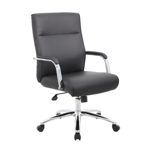 BOSS OFFICE PRODUCTS Boss Mid Century Mod Executive Conference Chair In Black