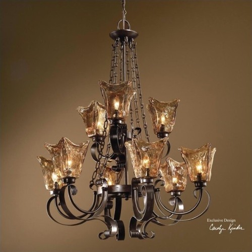UTTERMOST  Vetraio 9 Light Chandelier In Oil Rubbed Bronze