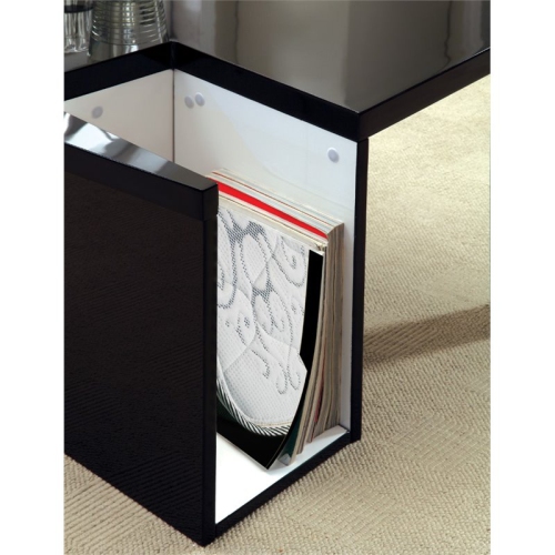 Furniture of America Lucio Contemporary Wood Coffee Table with Storage in Black