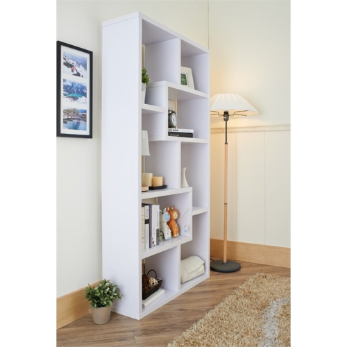Furniture of America Adeo Contemporary Wood 10-Shelf Bookcase in White
