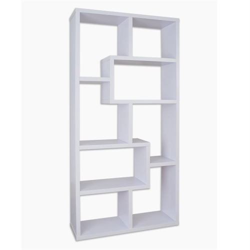 Furniture of America Adeo Contemporary Wood 10-Shelf Bookcase in White