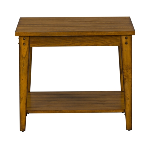 Lake House Medium Brown Square Lamp Table