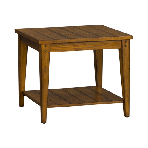 Lake House Medium Brown Square Lamp Table