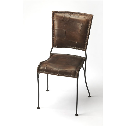 BUTLER SPECIALTY  Maverick Side Chair In Iron And Leather