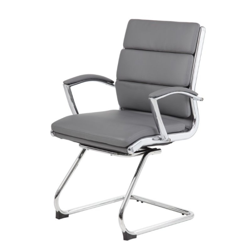 Boss Executive CaressoftPlus Guest Chair with Metal Chrome