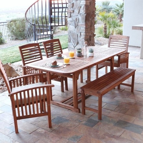 WALKER EDISON  Traditional 6-Piece Casual Dining Patio Set - White