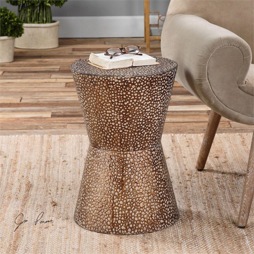 Uttermost Cutler Drum Shaped Accent Table
