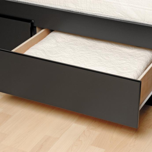 Prepac Queen Captains Platform Storage Bed in Black