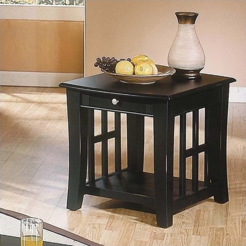 STEVE SILVER COMPANY  Cassidy 1-Drawer Wood End Table In Finish In Black