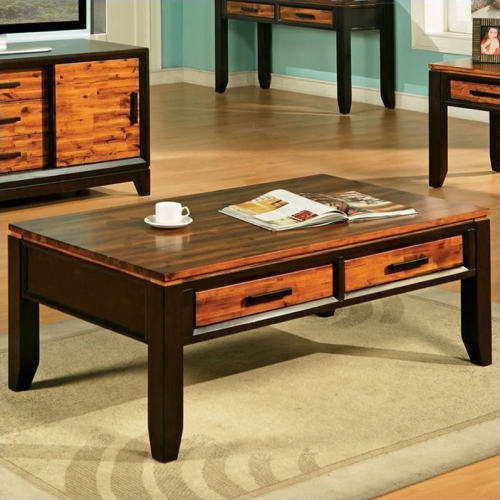 Abaco Rectangular Two Tone Cherry Wood Finish Coffee Table
