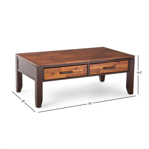 Abaco Rectangular Two Tone Cherry Wood Finish Coffee Table