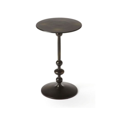 BUTLER SPECIALTY  Metalworks Zora Pedestal End Table In Black Iron