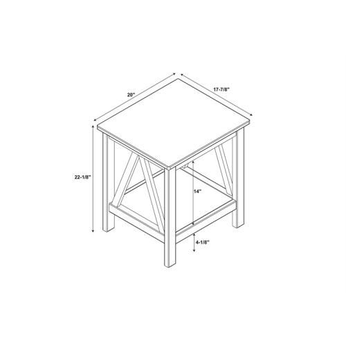 Table de bout en pin massif Titian Linon, brun tabac