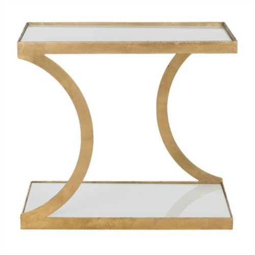 SAFAVIEH  Sullivan Iron And Glass Accent Table In Gold And White