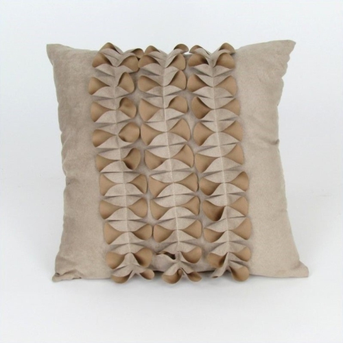 WAYBORN  Suede Decorative Pillow 18" X 18" In Beige